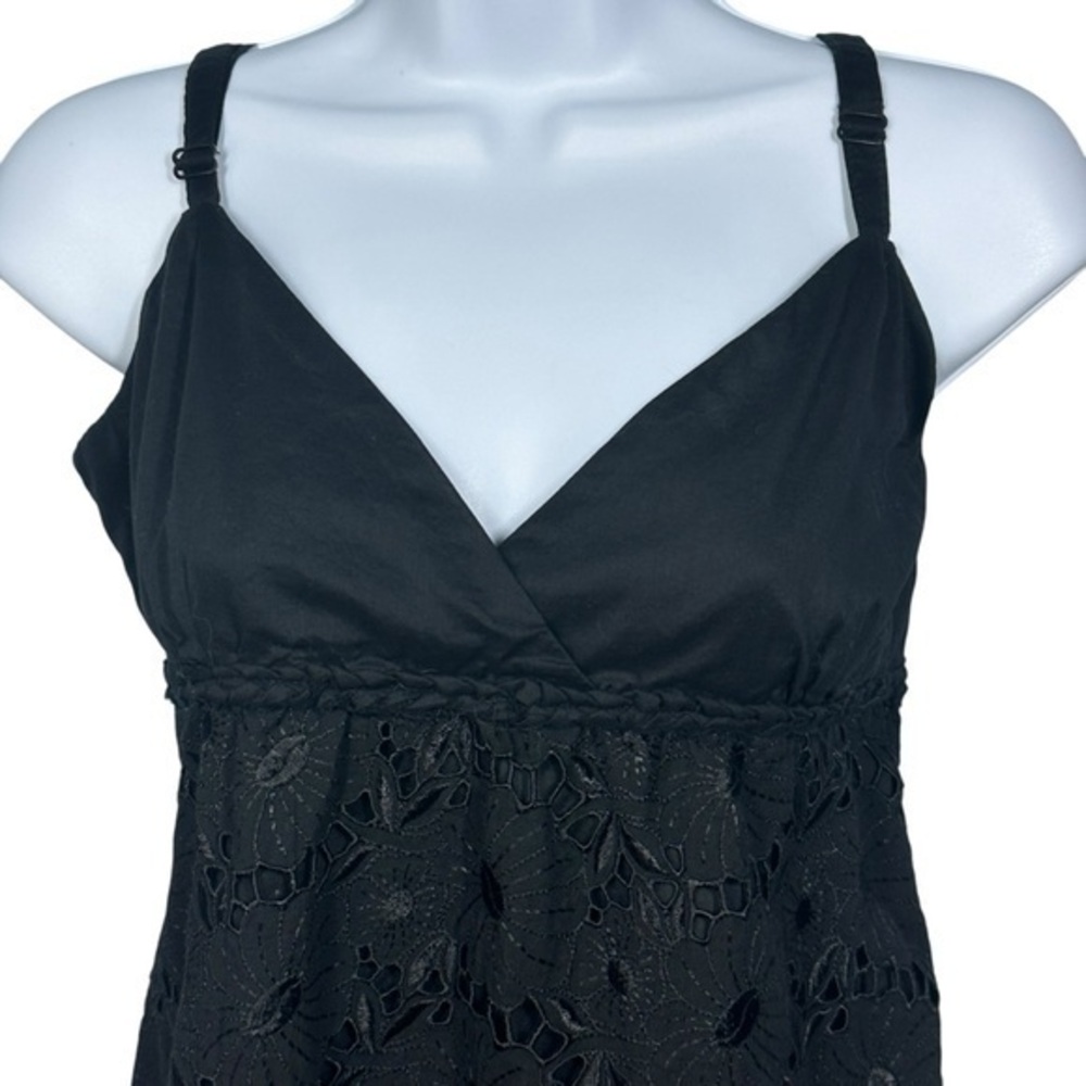 Old Navy Womens Babydoll Crochet Black Tank Top Size Small Y2K Cottage Boho NWOT - Picture 4 of 12
